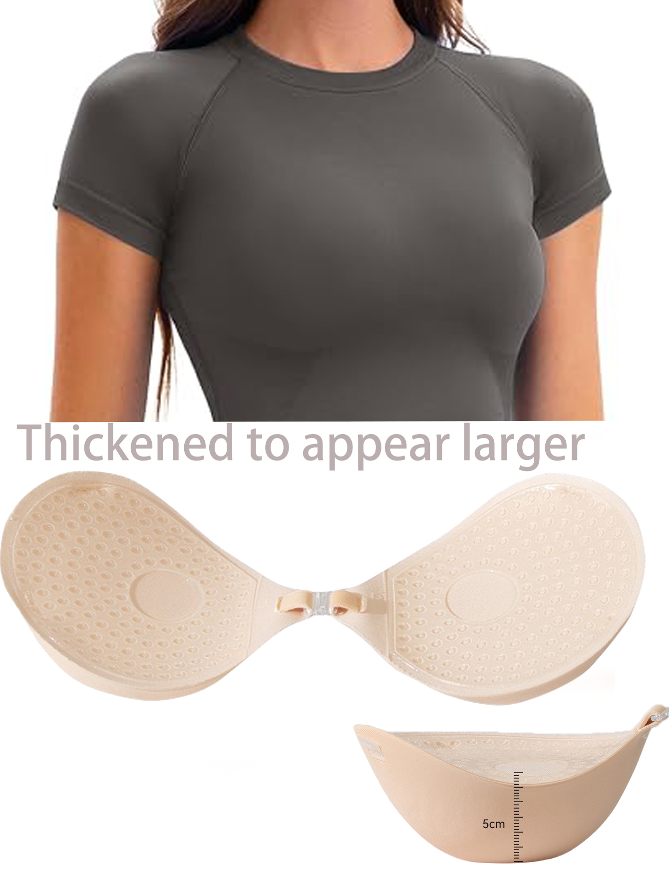 Push Up Bra Silicone - 5CM Kalınlaştırılmış Göğüs Bandı Görünmez Silikon