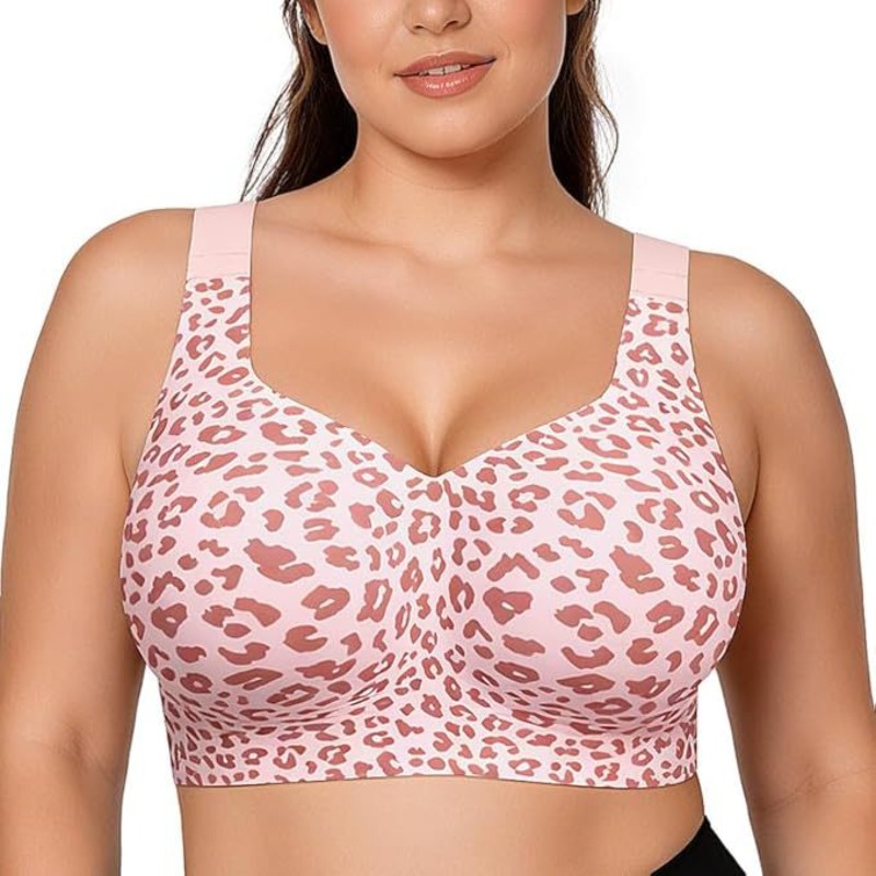 Plunge Bra Push Up - Leopar Desenli Jöle Sütyenler Balensiz Destekli