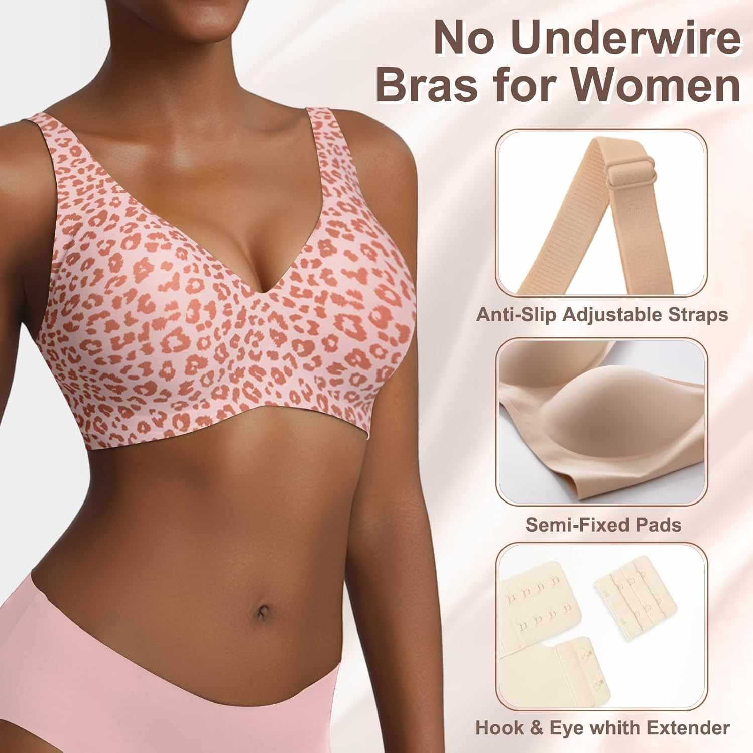 Kadınlar İçin Dikişsiz Pembe L - Plunge Bra Push Up incelemesi ve fiyatı